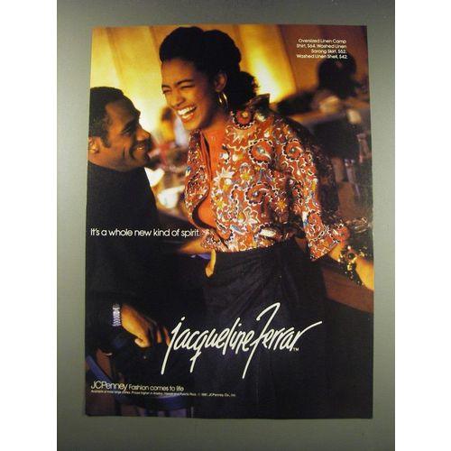 1991 JCPenney Jacqueline Ferrar Ad - Linen Camp Shirt, Washed Linen Sarong