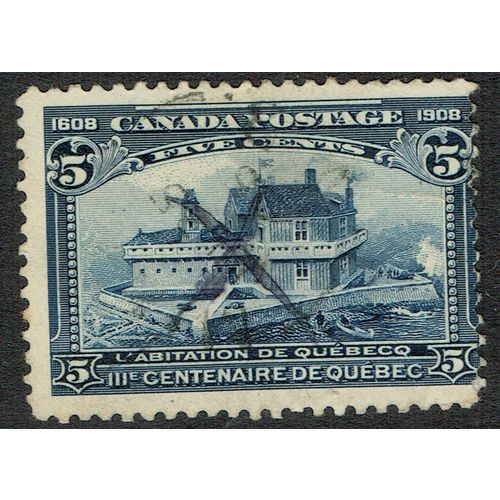 Canada 1908 Quebec Centenary 5c Indigo SG191 GU