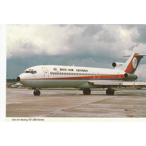 Dan Air Boeing B727 200 Civil Aircraft Postcard (A22726)