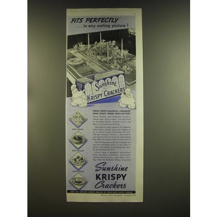 1939 Sunshine Krispy Crackers Ad - Fits perfectly ..in any eating picture