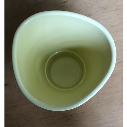 Primrose Yellow Glazed Ceramic Orchid Pot with lip inside to allow water drain