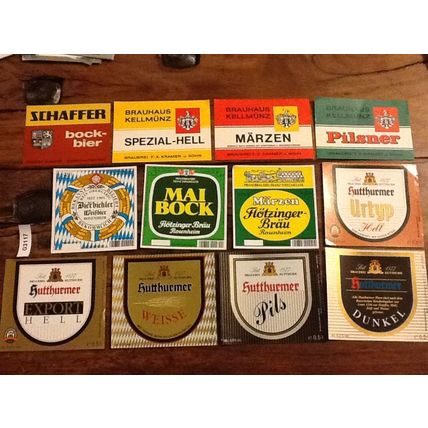 12 Older German Beer Labels G3117 - 3