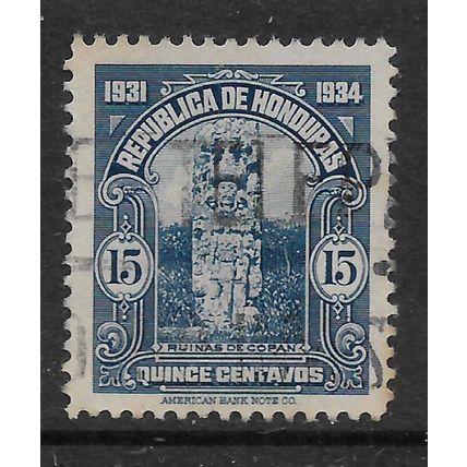 HONDURAS 1931 15c BLUE MUINASDE COPAN SG 324 FINE USED