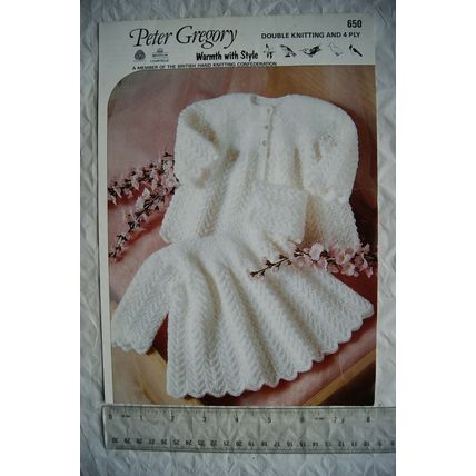 Vintage: Peter Gregory 650 dress & coat, DK & 4 ply, 41-51 cm, 16-20 inches