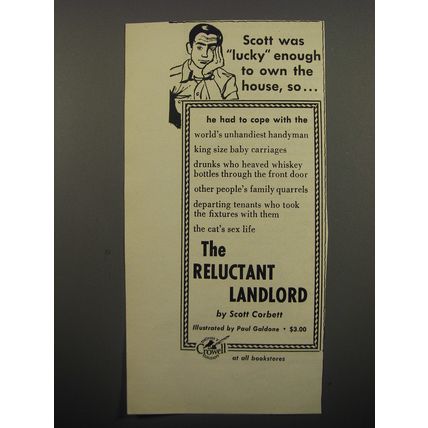 1950 Thomas Y. Crowell Book Ad - The Reluctant Landlord by Scott Corbett