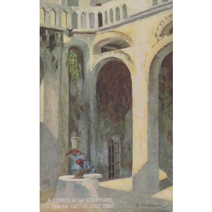 Elmina Castle A Corner Of The Courtyard Gold Coast Tucks Oilette Postcard