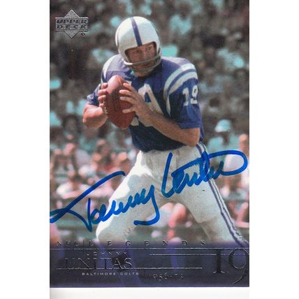 JOHNNY U NITAS 2001 AUTOGRAPHED BALTIMORE COLTS HOF WORLD CHAMPION QUARTERBACK