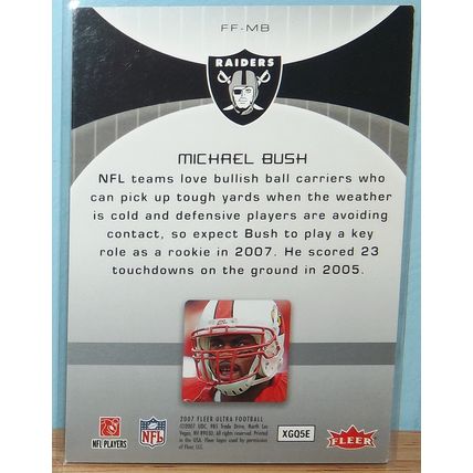 2007 Fleer Ultra MICHAEL BUSH (Louisville/Raiders) Fresh Faces RC #FF-MB