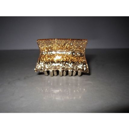 Small or medium gold or silver sparkly glitter hair claw clip