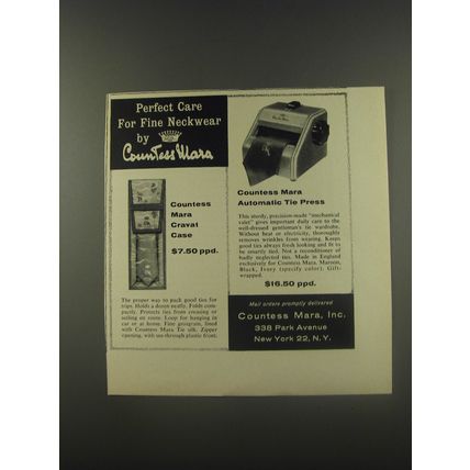 1956 Countess Mara Cravat Case and Automatic Tie Press Advertisement