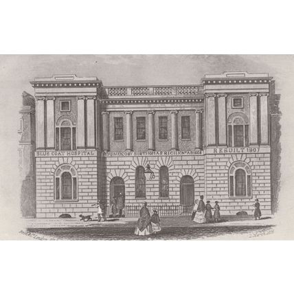 Gloucester Blue Coat School in 1856 Victorian Painting Postcard