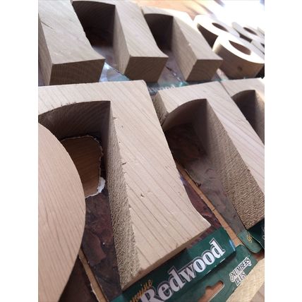 Solid Redwood Number 47 Piece Lot Address Art Crafts Unfinished Wood 7" X 1 1/2"