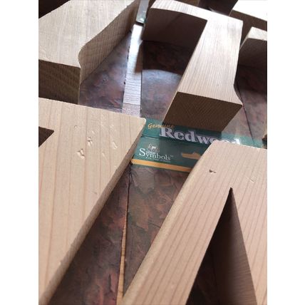 Solid Redwood Number 47 Piece Lot Address Art Crafts Unfinished Wood 7" X 1 1/2"
