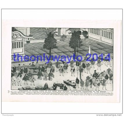 Procession of Feudal Lords, Japan, Book Illustration, c1907