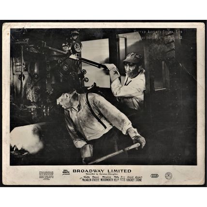 BROADWAY LIMITED 1941 Victor McLaglen, Marjorie Woodworth 7 10x8 LOBBY CARDS