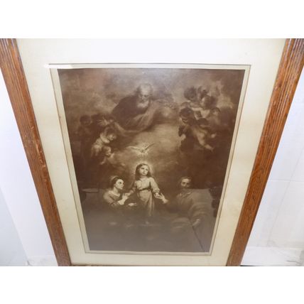 Vintage The Holy Family Print Jesus Mary Joseph Print Framed
