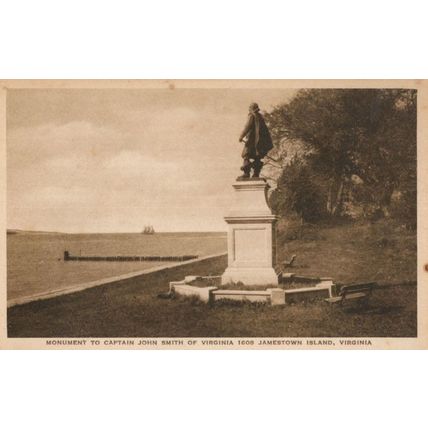 Captain John Smith Monument Statue USA Old Virginia Postcard