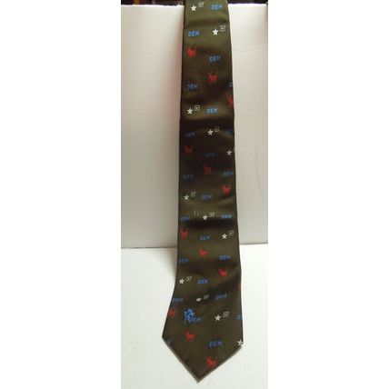 Vintage Bronzini Polyester Democrat Tie Donkey Political Novelty Necktie 1970's