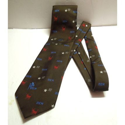 Vintage Bronzini Polyester Democrat Tie Donkey Political Novelty Necktie 1970's