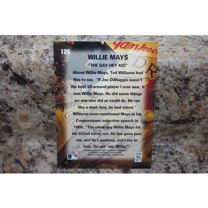 1993 ted willams baseball the say hey kid willie mays hof card#126
