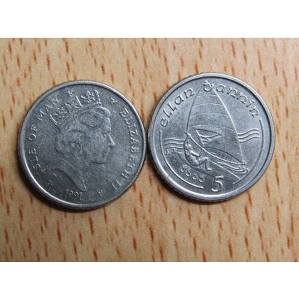 Isle of Man 1991 5p Coin