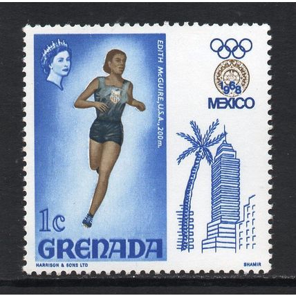 Grenada - 1968 - 1c Olympic Games, Mexico (sg300) Mint Hinged