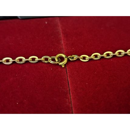 Vintage Gold-Tone Chain Necklace with Amber Beads and Y-Style Design, 32 Inches