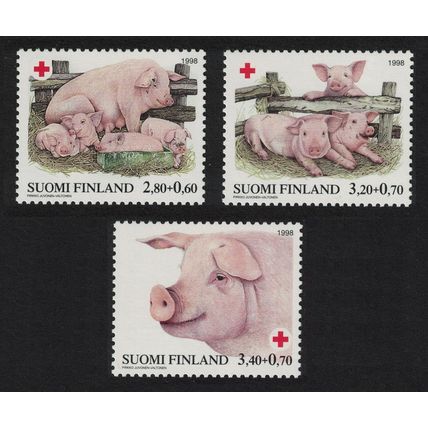 Finland Pigs 3v Red Cross 1998 MNH SG#1512-1514