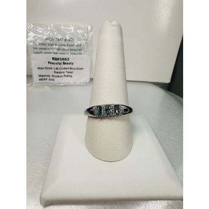 NIB Bomb Party Sz11 BP Ring RBP5663 Peaceful Beauty LC Blue/Green Rainbow Topaz