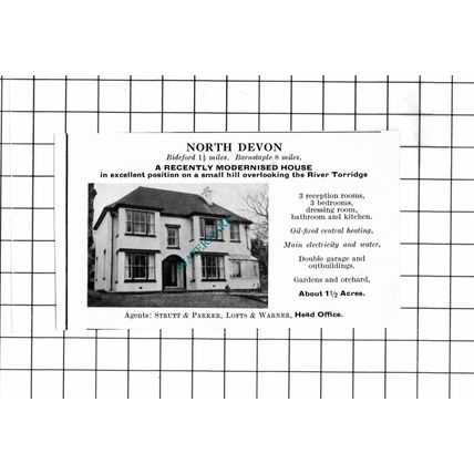 Bideford Devon SMALL House Sale Advert - 1967 Clipping