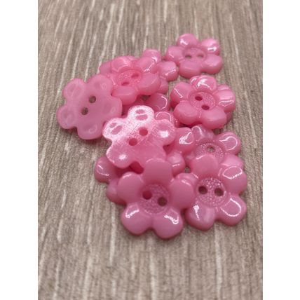 15mm Pink Baby and Children's Flower Buttons 2 Hole Acrylic Cardigans Knitting