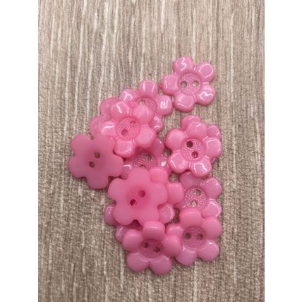 15mm Pink Baby and Children's Flower Buttons 2 Hole Acrylic Cardigans Knitting