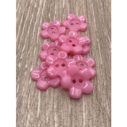 15mm Pink Baby and Children's Flower Buttons 2 Hole Acrylic Cardigans Knitting