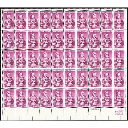 Babe Zaharias Athlete Complete Sheet of Fifty 18 Cent Postage Stamps Scott 1932
