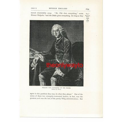 William Pitt, Paymaster, Book Illustration (Print), 1903