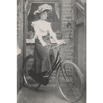 Millwall Female Lady Cyclist Bicycle London Bike Postcard