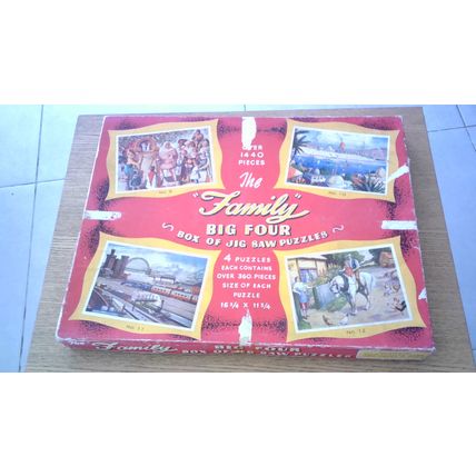 THE "FAMILY" BIG FOUR BOX OF JIG SAW PUZZLES (360+ Pieces Each)