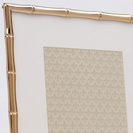 Lawrence Frames Bamboo Design Metal Frame, 8X10, Matted 5X7, Gold