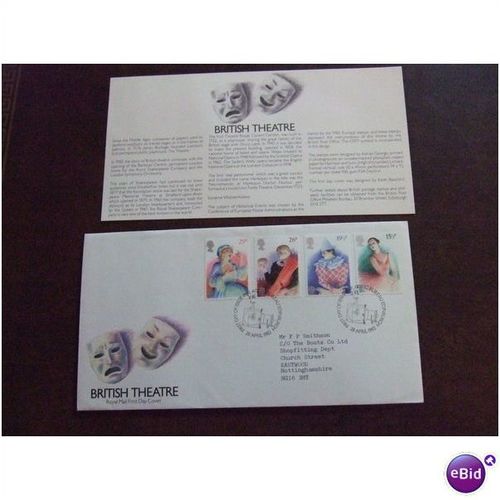 1982 GB Europa British Theatre stamps Royal Mail FDC Edinburgh Ballerina Opera