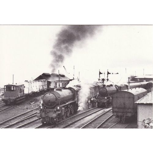 Railway Postcard LNER B1 61261 & K1 62034 Mallaig 1961 4-6-0 2-6-0 Loco