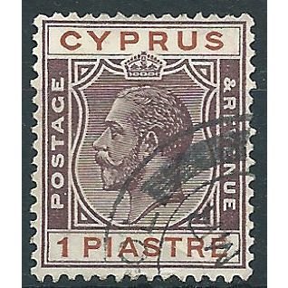 Cyprus 1924 SG106 1pi Purple & Chestnut Fine Used ....