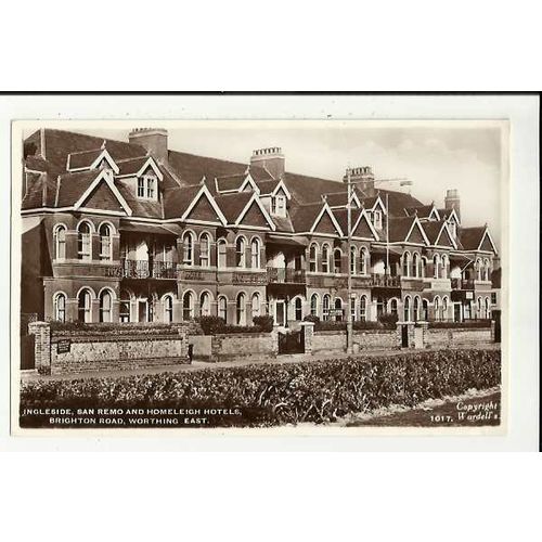 Sussex WORTHING Brighton Road Hotels Postcard by Wardell's (1017)