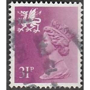 1971-92 Wales Regional Machin Definitives, 31p. Value.Bright Purple. Good Used