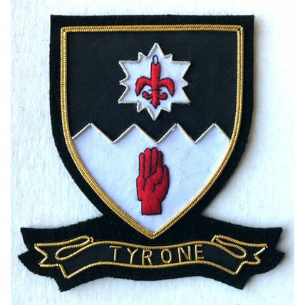 HAND EMBROIDERED IRISH COUNTY - TYRONE - COLLECTORS HERITAGE ITEM TO BUY CP MADE