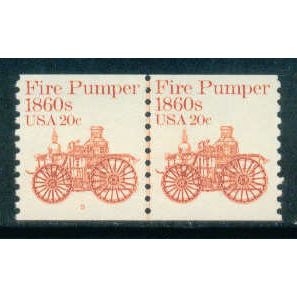 1908 20c Fire Pumper Very Fine MNH Dry Gum CNP Left 5 W0242