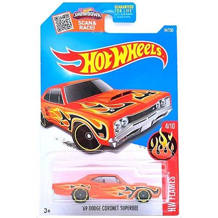 Hot Wheels - '69 Dodge Coronet Superbee: '16 HW Flames #4/10 - #94/250 *Orange*