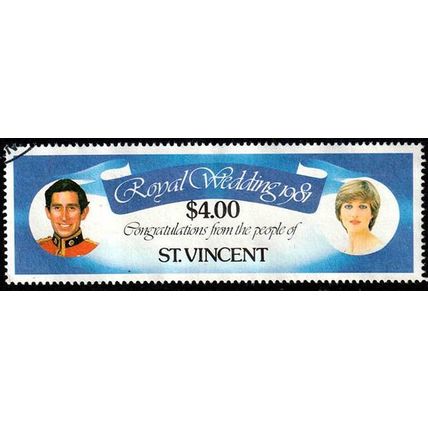 St. Vincent 1981 Royal Wedding $4.00 Used Stamp L