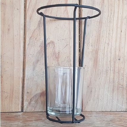 Tealight Candle Holder Red Glass With Clear glass inner container