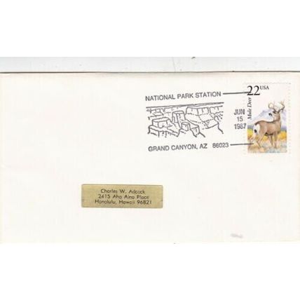 United States 1987 Mule Deer FDCGrand Canyon Arizona cancel typed VGC