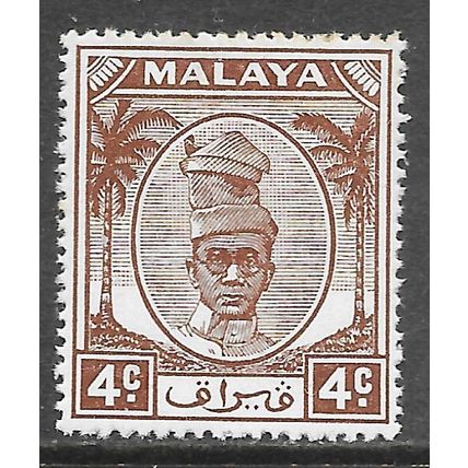 PERAK MALAYA 19501 KG6 4c SG131 131 SG BROWN MINT HINGED